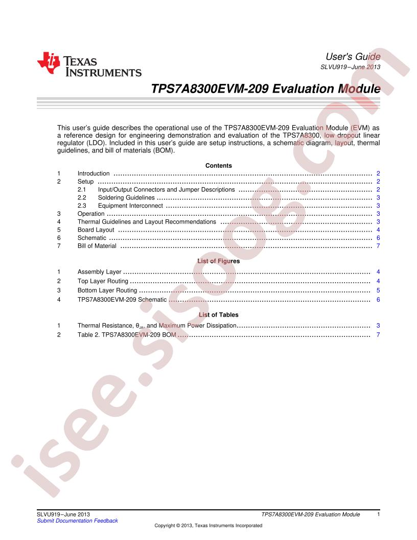 TPS7A8300EVM-209 User Guide