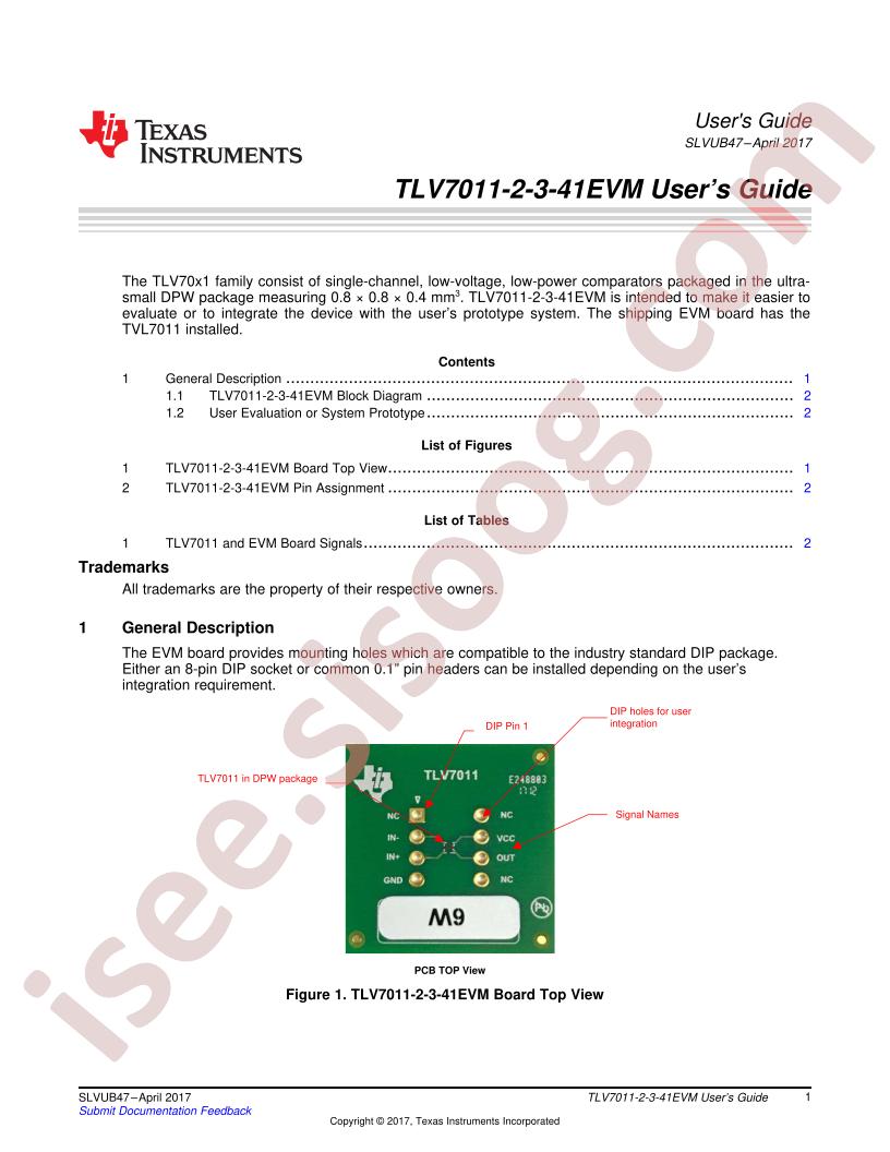 TLV7011-2-3-41EVM User Guide