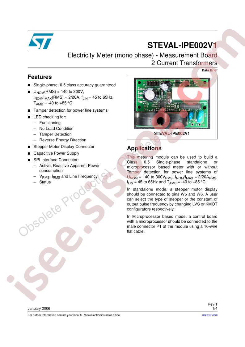 STEVAL-IPE002V1 Data Brief