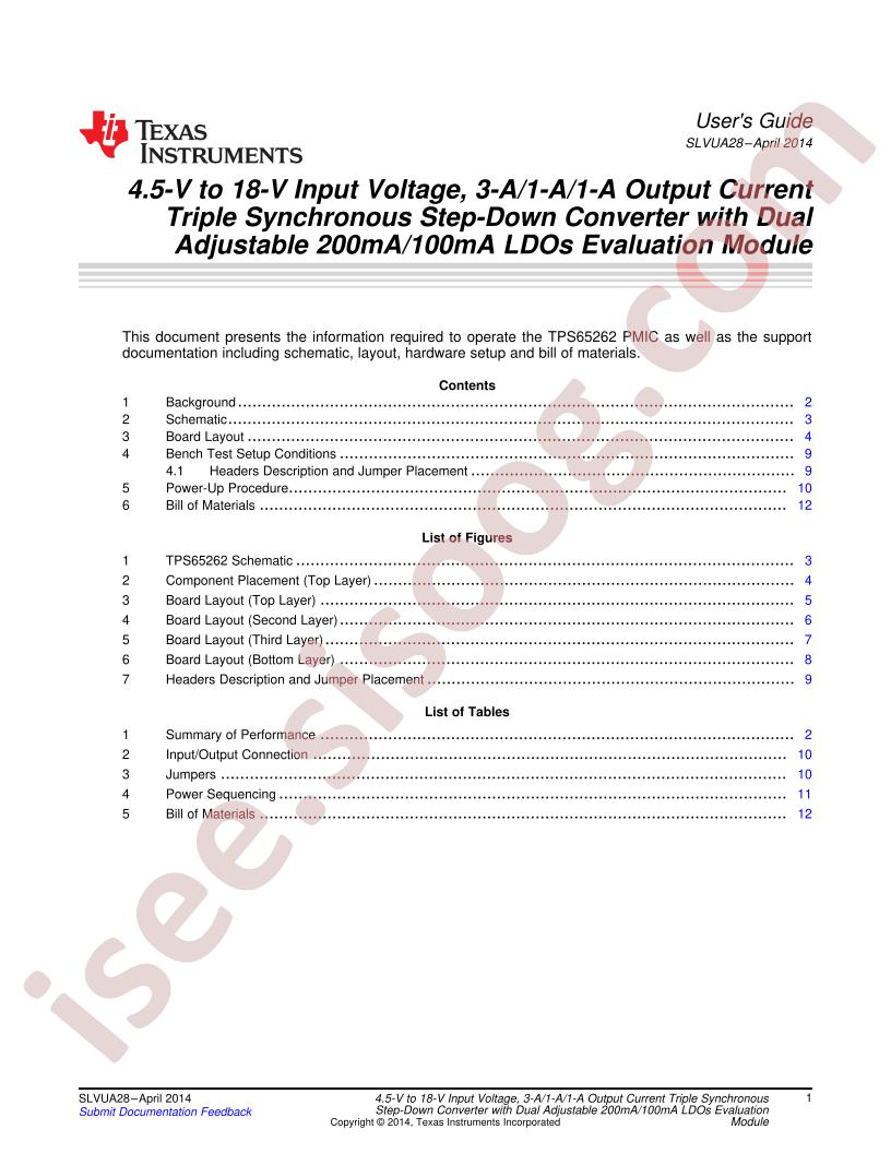 TPS65262EVM-619 User Guide