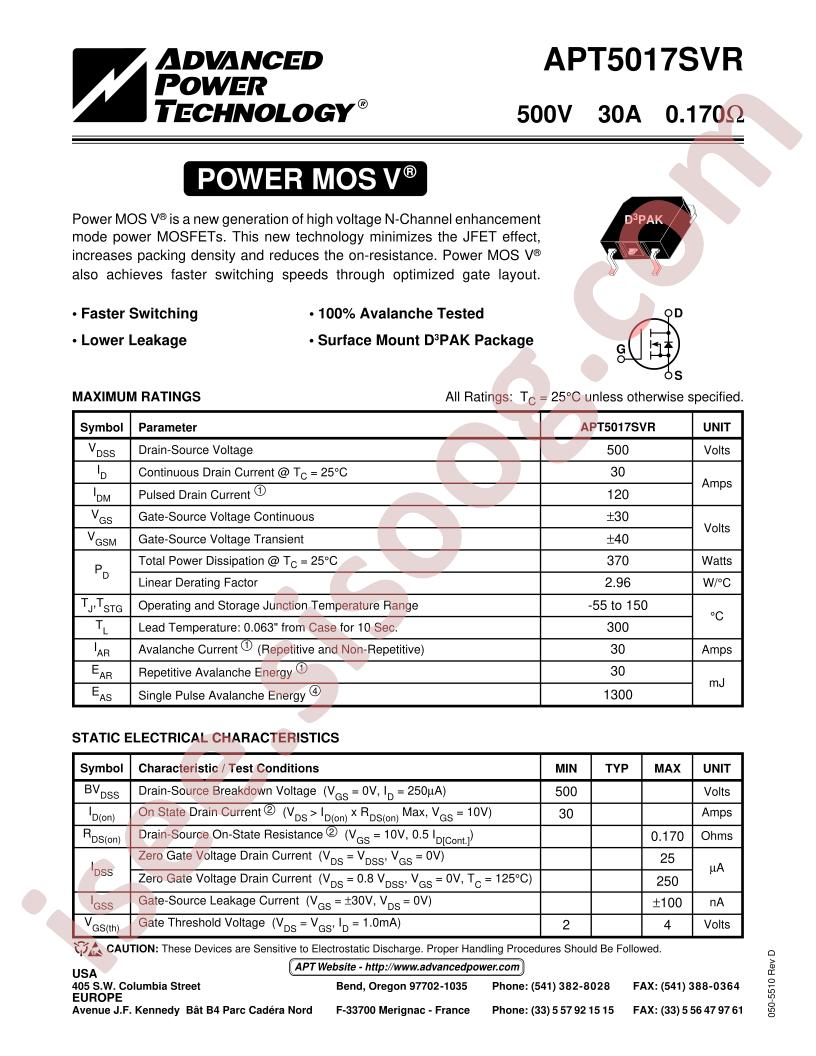 APT5017SVR