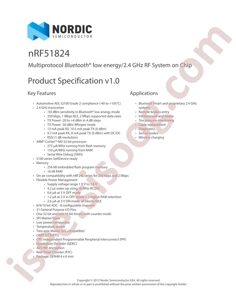 nRF51824 Specification