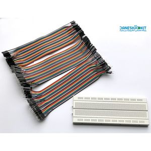 پک برد بورد GL و کابل فلت 20 سانتی متری رنگی  Breadboard cable pack