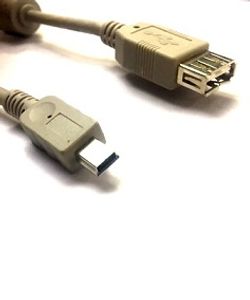 رابط USB مادگی به نری مینی USB سیم دار طوسی