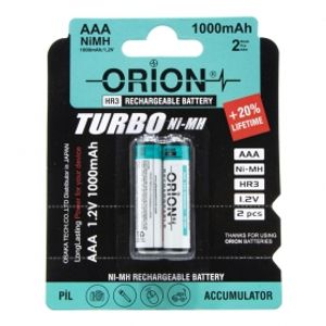 باتری نیم قلمی قابل شارژ 1000mAh دوتایی مارک ORION