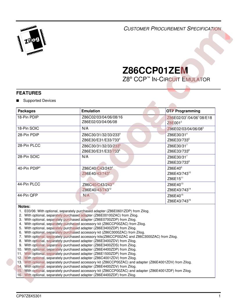 Z86CCP01ZEM