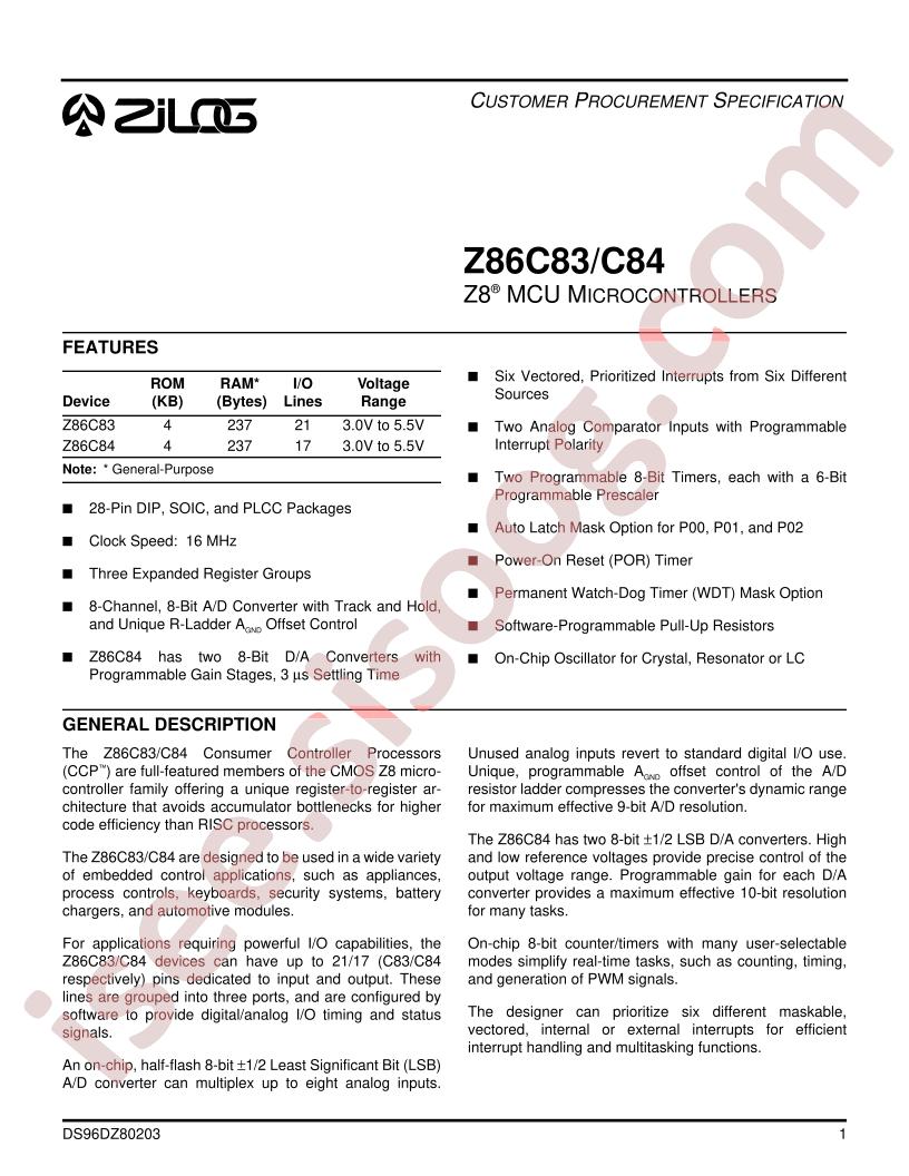 Z86C8316VSC