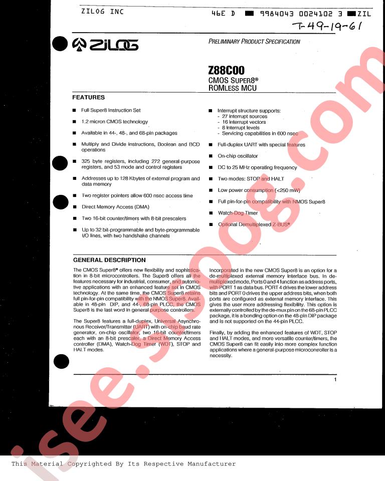 Z88C0025VSC