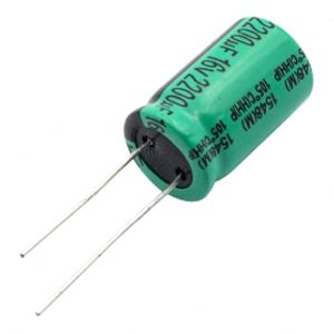 خازن الکترولیتی امپدانس پایین 2200uF / 16V تایوانی مارک TAICON سری HH طول عمر 6000Hrs