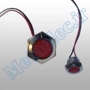 چراغ سیگنال فلزی 12-24 ولت قرمز قطر 16mm با سیم به طول 15 سانتیمتر سری PY