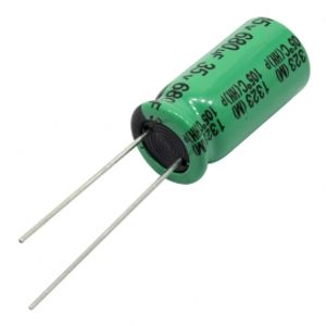 خازن الکترولیتی امپدانس پایین 680uF / 35V تایوانی مارک TAICON سری HH طول عمر 6000Hrs