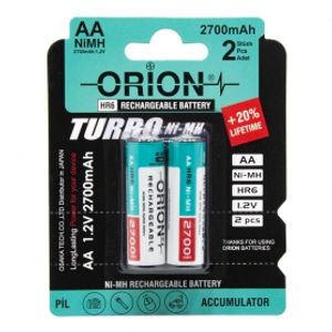 باتری قلمی قابل شارژ 2700mAh دوتایی مارک ORION