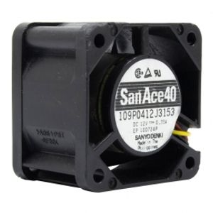 جت فن 12V-0.35A سه سیمه سایز 4x4x2.8cm مارک Sanyo Denki مدل 109P0412J3153