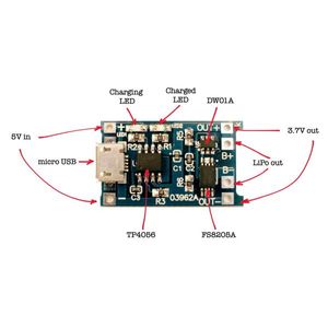 ماژول شارژر باتری لیتیومی 18650 سه چیپ TP4056