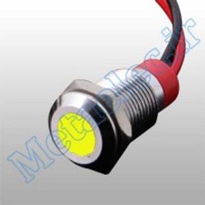 چراغ سیگنال فلزی 12-24 ولت زرد قطر 8mm با سیم به طول 15 سانتیمتر سری PY-8