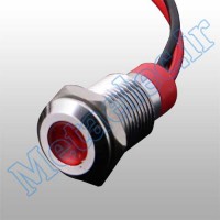 چراغ سیگنال فلزی 12-24 ولت قرمز قطر 8mm با سیم به طول 15 سانتیمتر سری PY-8