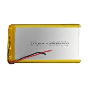 باتری لیتیوم پلیمر 3.7v ظرفیت 9200mA ابعاد 1260110
