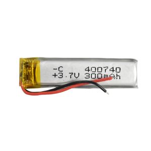 باتری لیتیوم پلیمر 3.7v ظرفیت 300mA ابعاد 400740