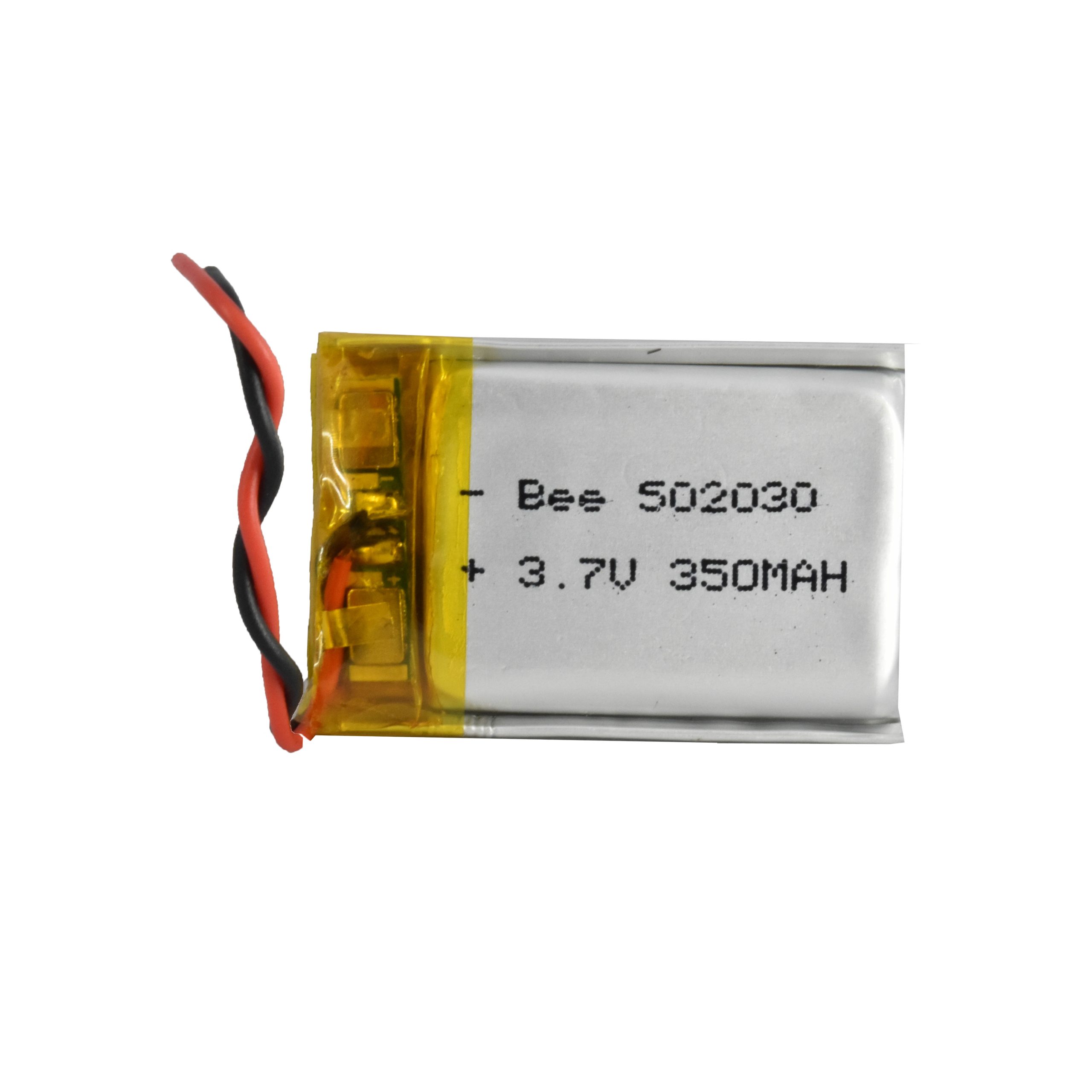 باتری لیتیوم پلیمر 3.7v ظرفیت 350mA ابعاد 502030