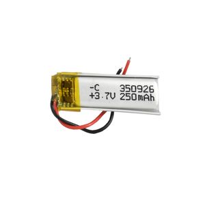 باتری لیتیوم پلیمر 3.7v ظرفیت 250mA ابعاد 350926