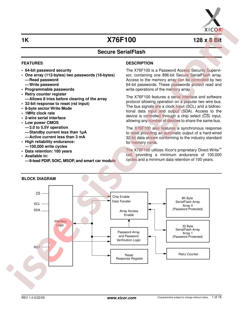 X76F100S8I