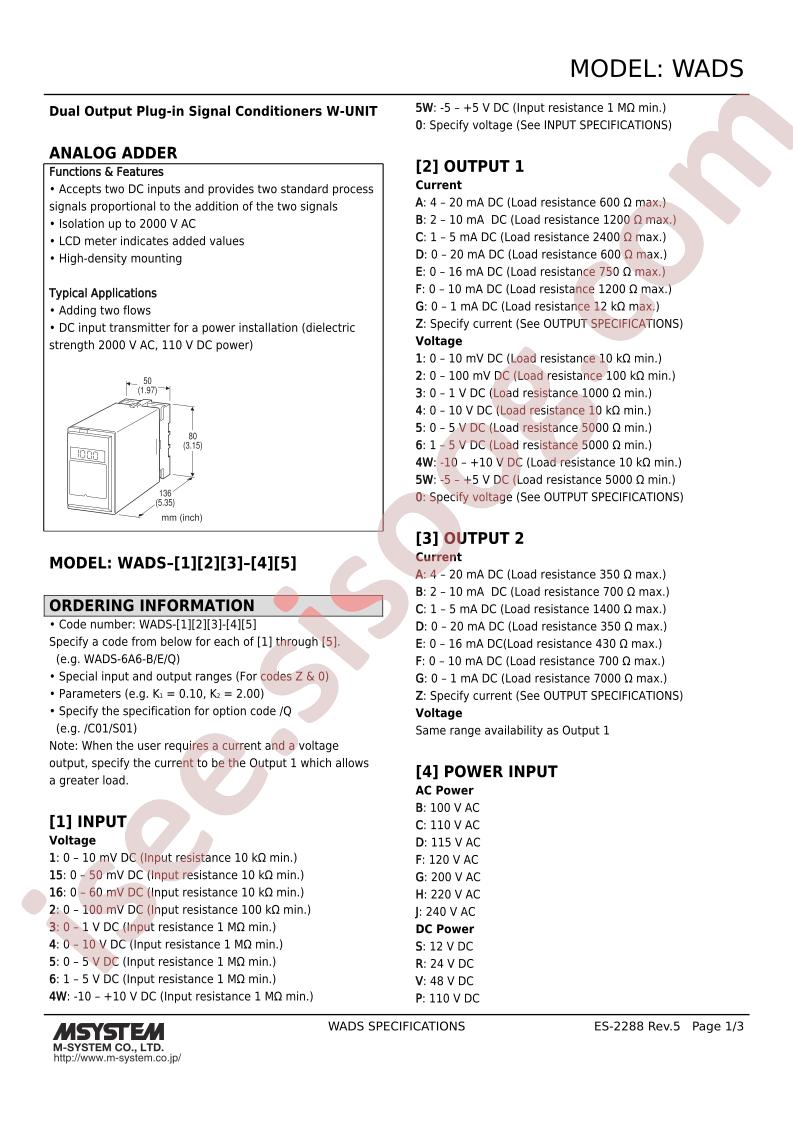 WADS-1BA-S