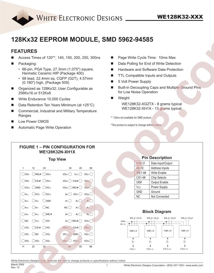 WE128K32P-200G2TIA