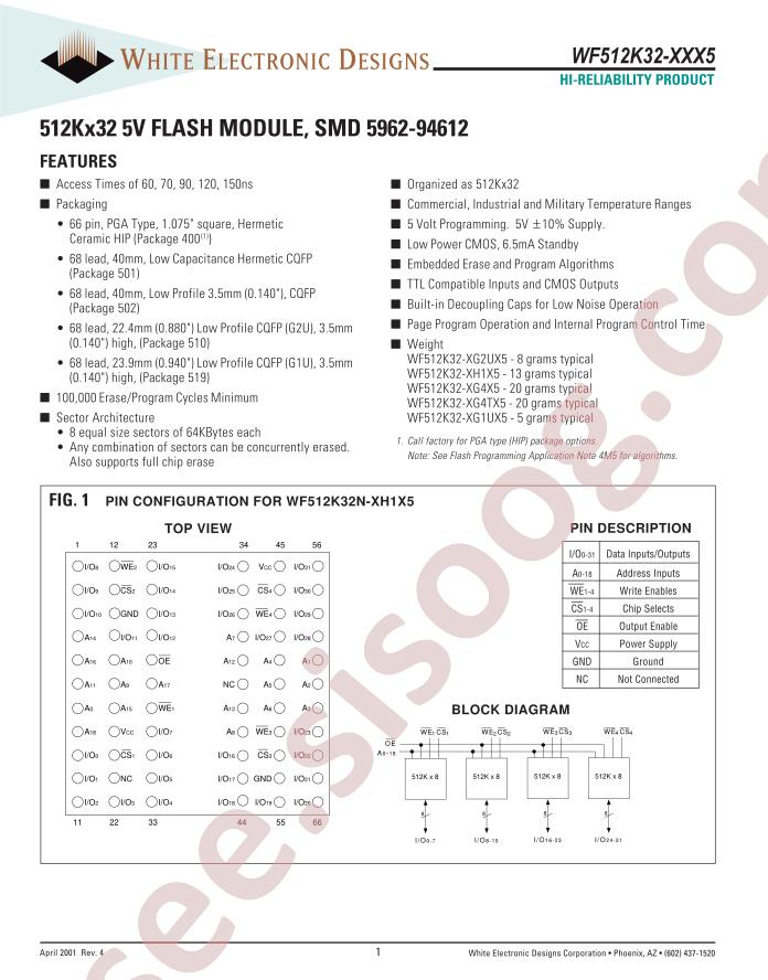 WF512K32F-120G1UC5A