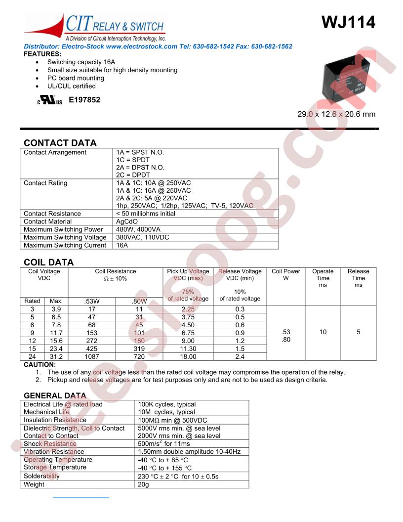 WJ1142CS1012VDC5.0