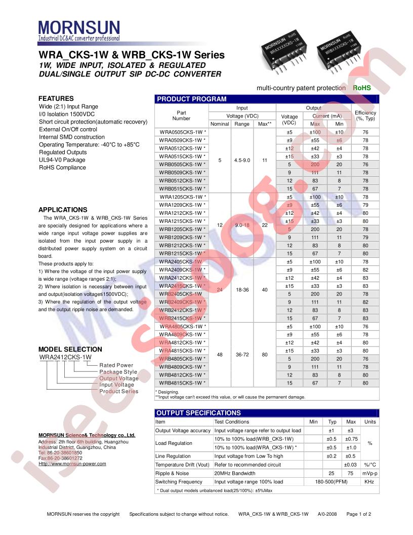 WRA0505CKS-1W