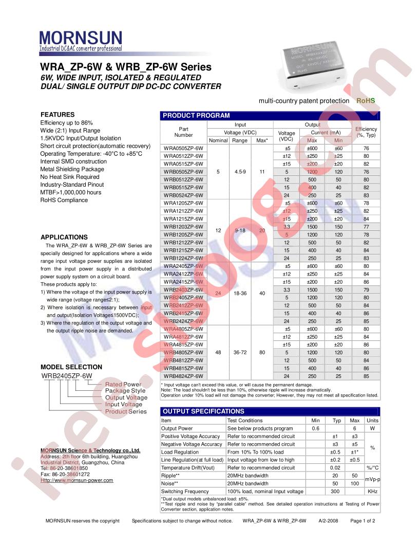 WRB4805ZP-6W