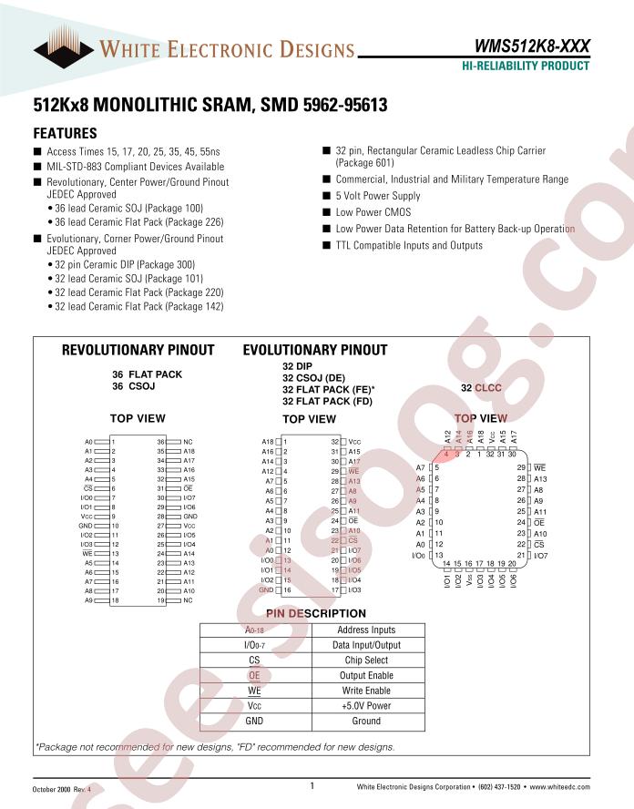 WMS512K8-25CIA