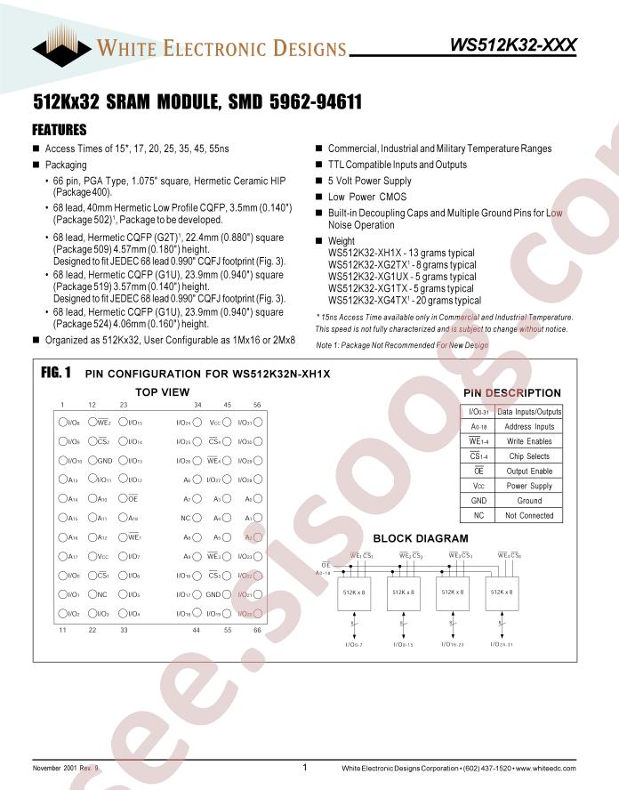 WS512K32-15G1