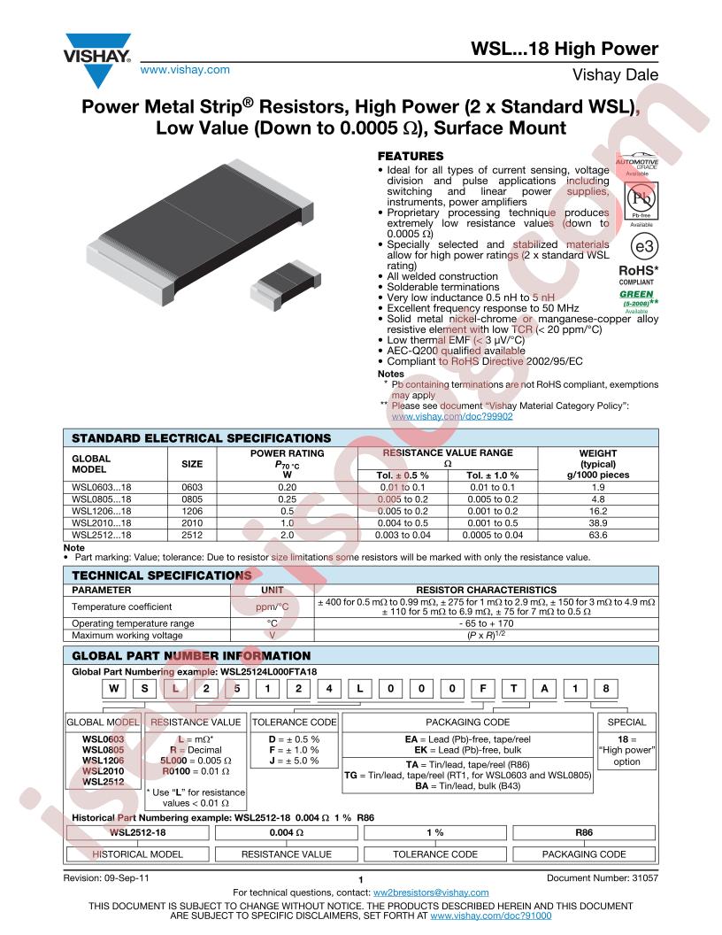 WSL1206R0500FEA
