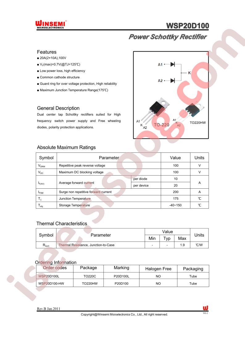 WSP20D100-HW