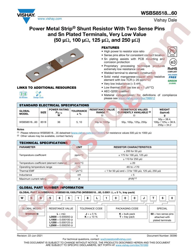 WSBS8518L0500J1000K60