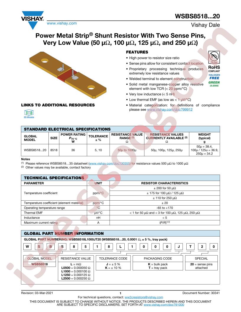 WSBS8518L0500J1000K20