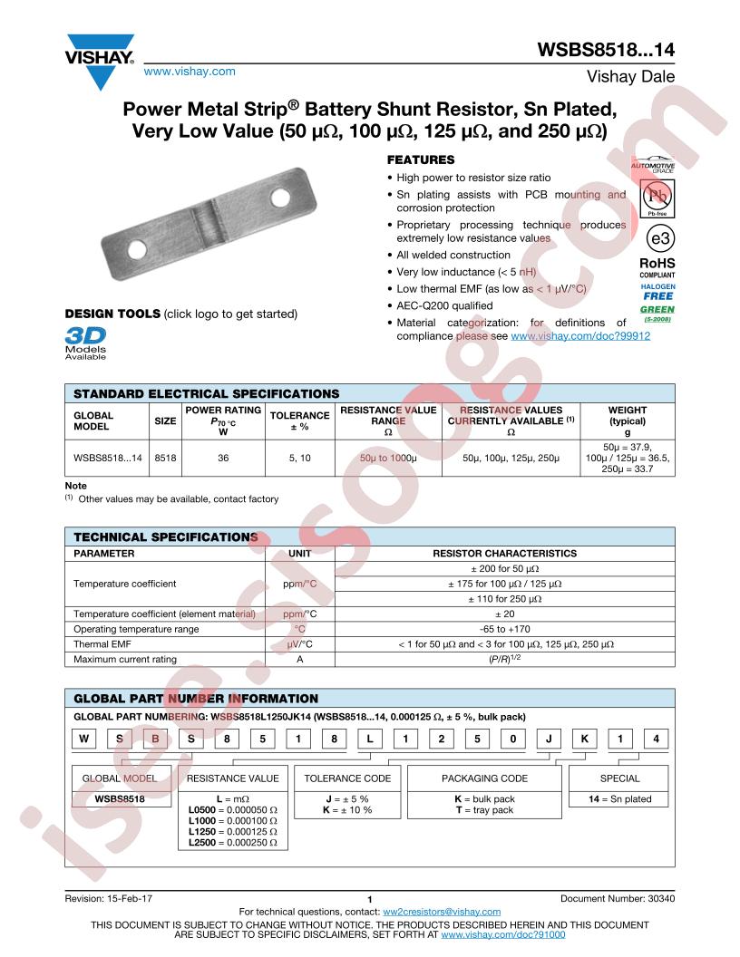 WSBS8518L0500J1250T14