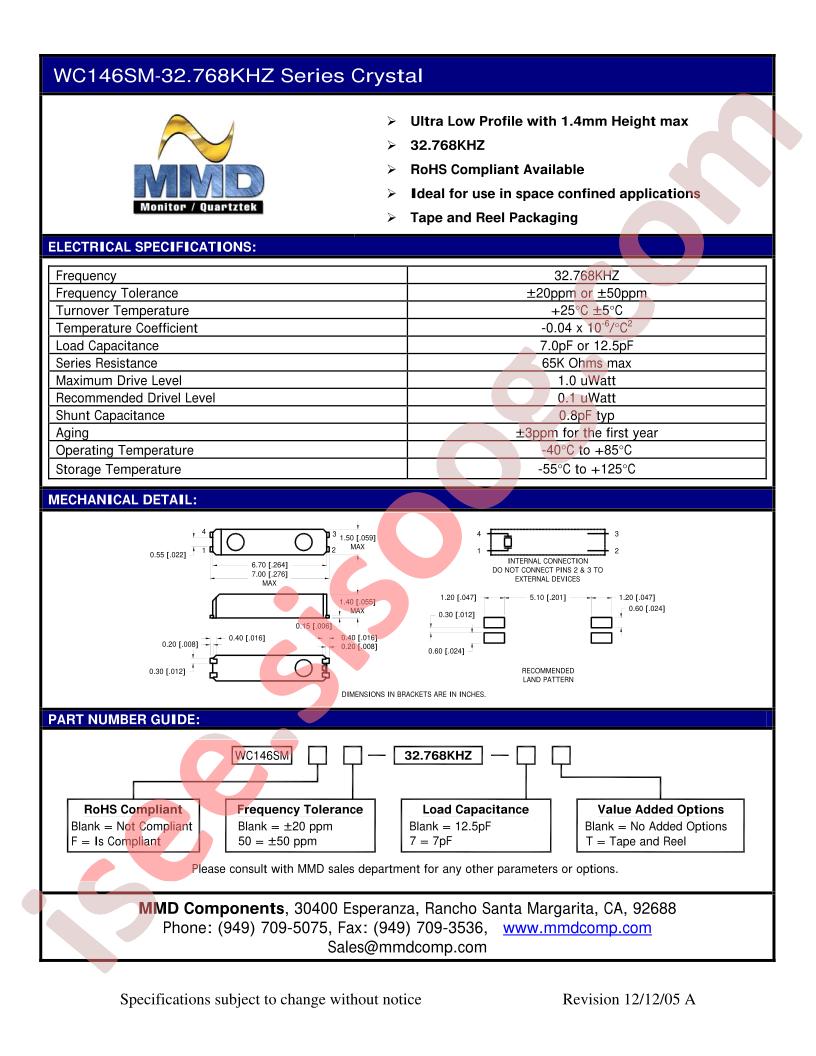 WC146SMF-32.768KHZ-7