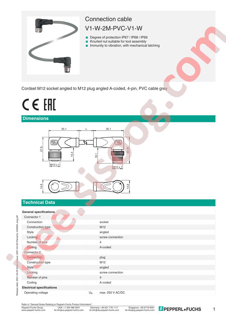 V1-W-2M-PVC-V1-W