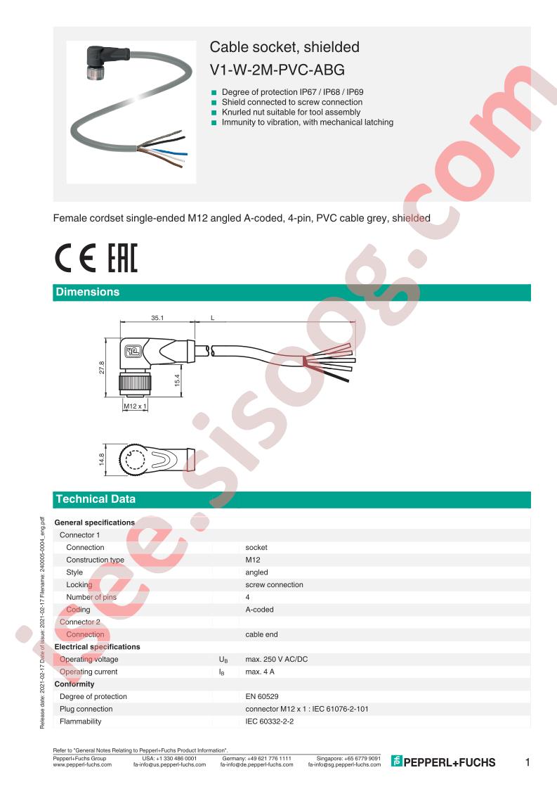 V1-W-2M-PVC-ABG