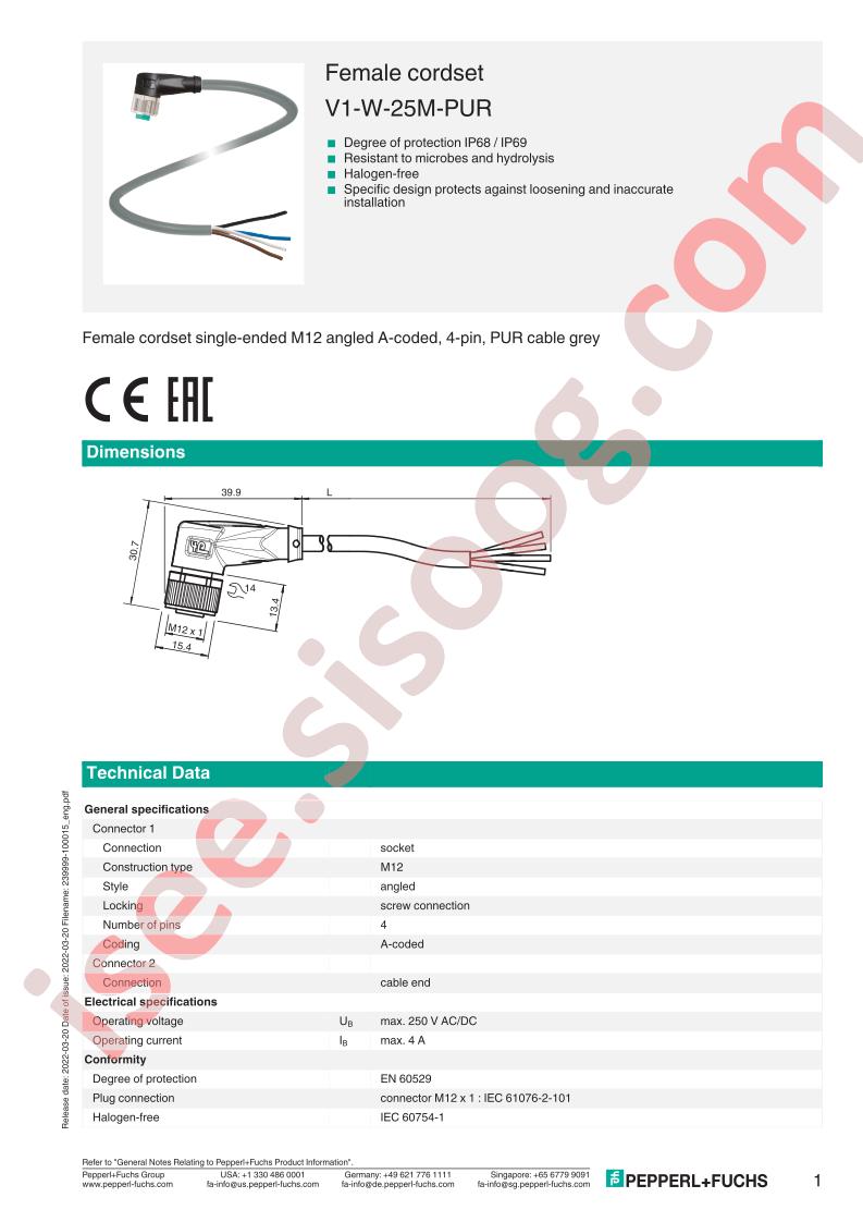 V1-W-25M-PUR