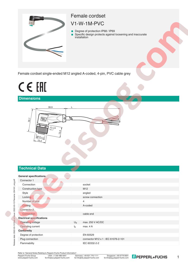 V1-W-1M-PVC