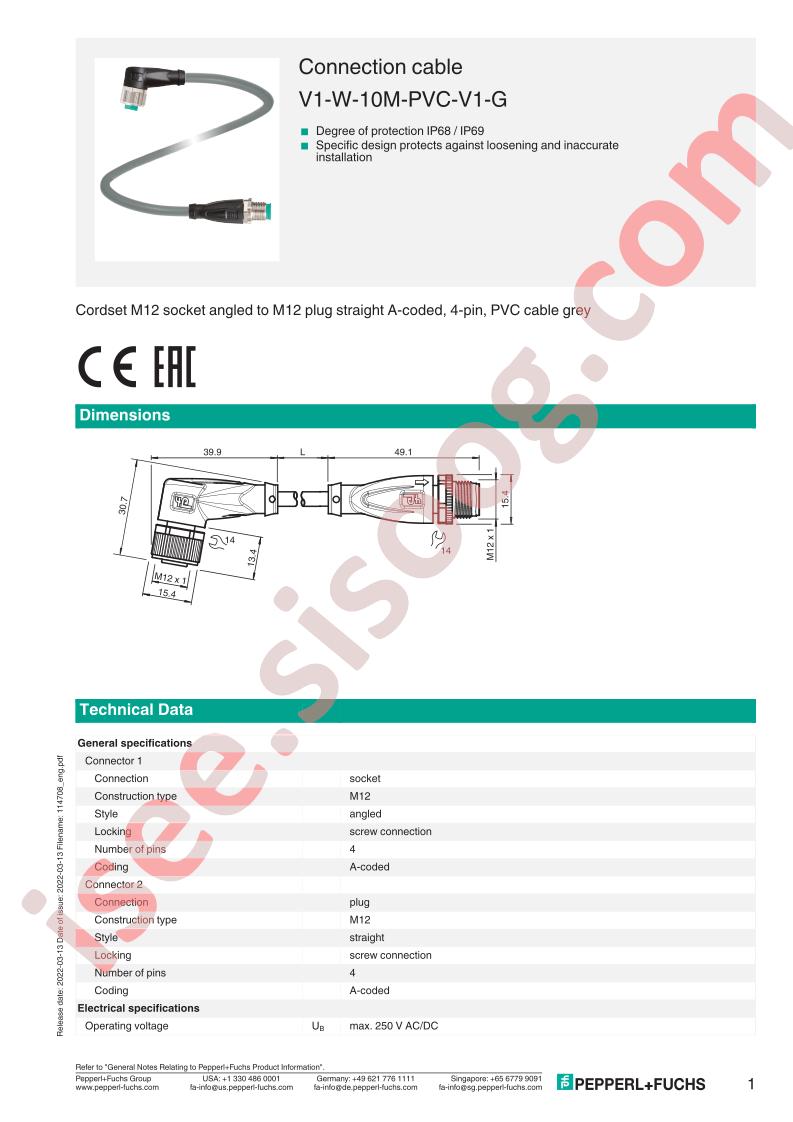 V1-W-10M-PVC-V1-G