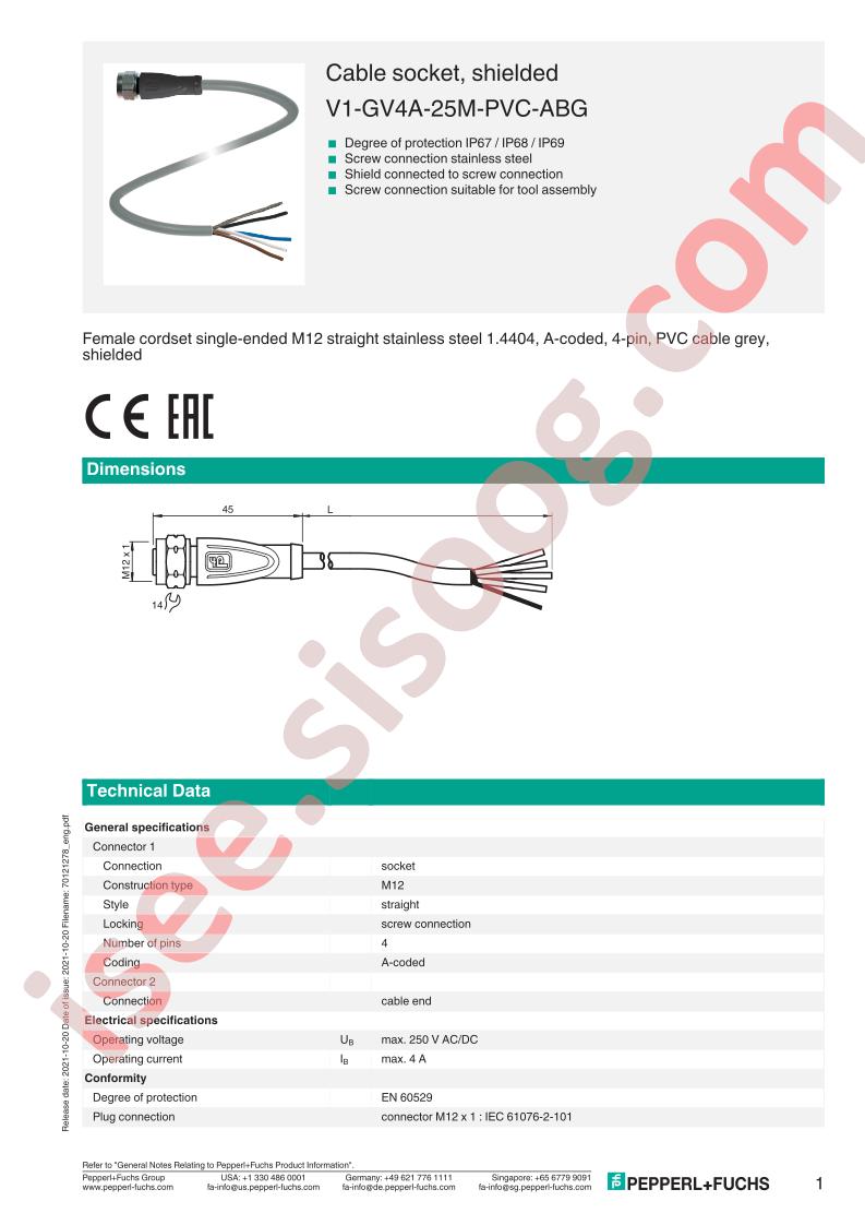 V1-GV4A-25M-PVC-ABG