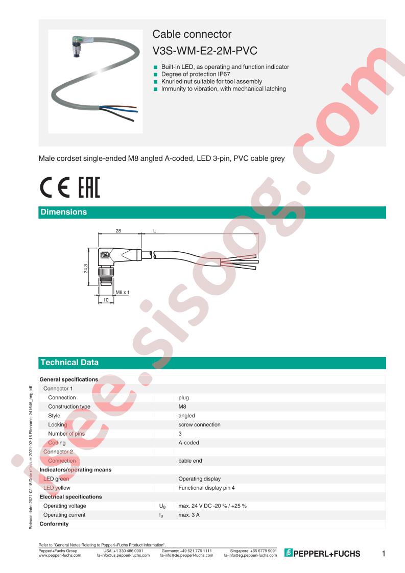 V3S-WM-E2-2M-PVC