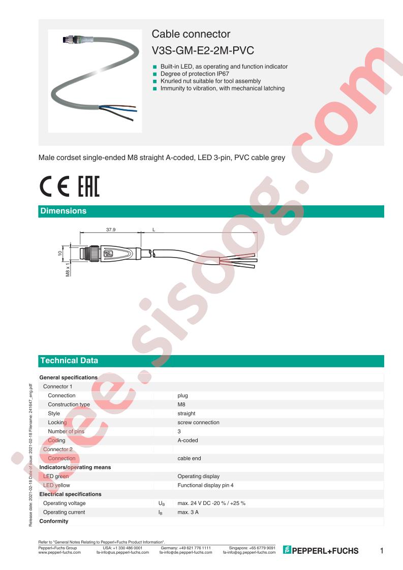 V3S-GM-E2-2M-PVC