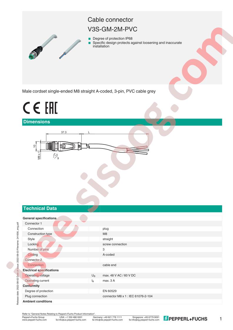 V3S-GM-2M-PVC