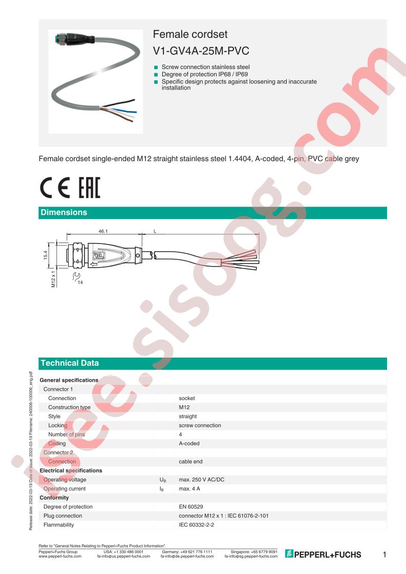 V1-GV4A-25M-PVC