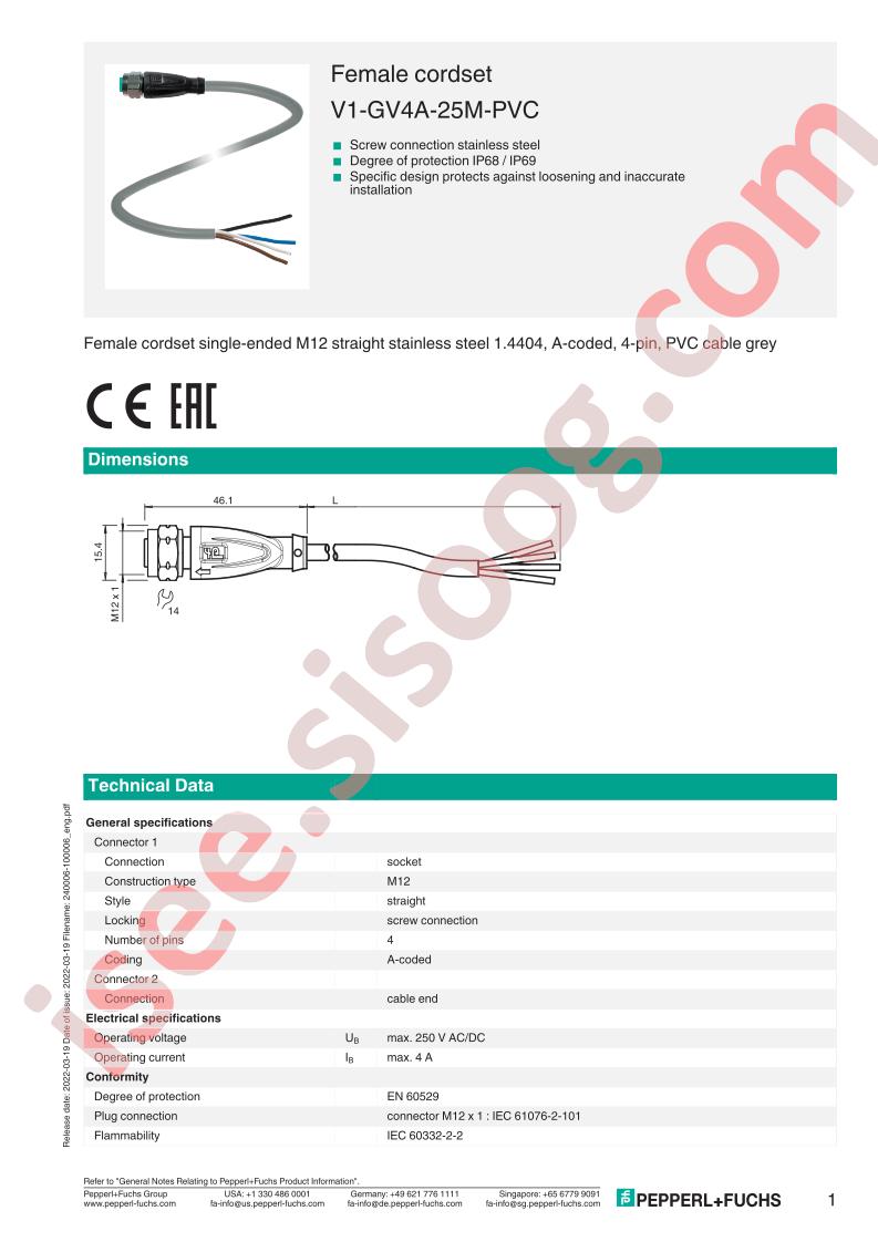 V1-GV4A-25M-PVC